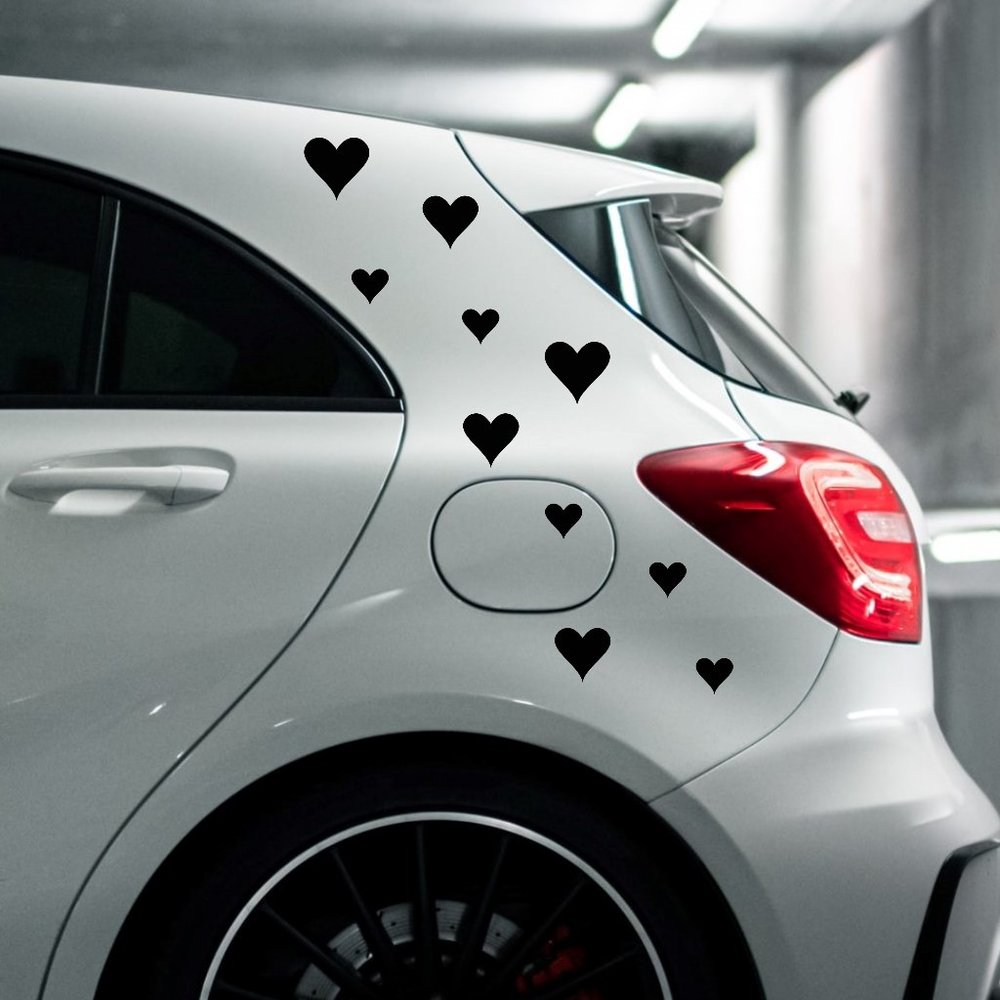 3/$50 Heart car decals